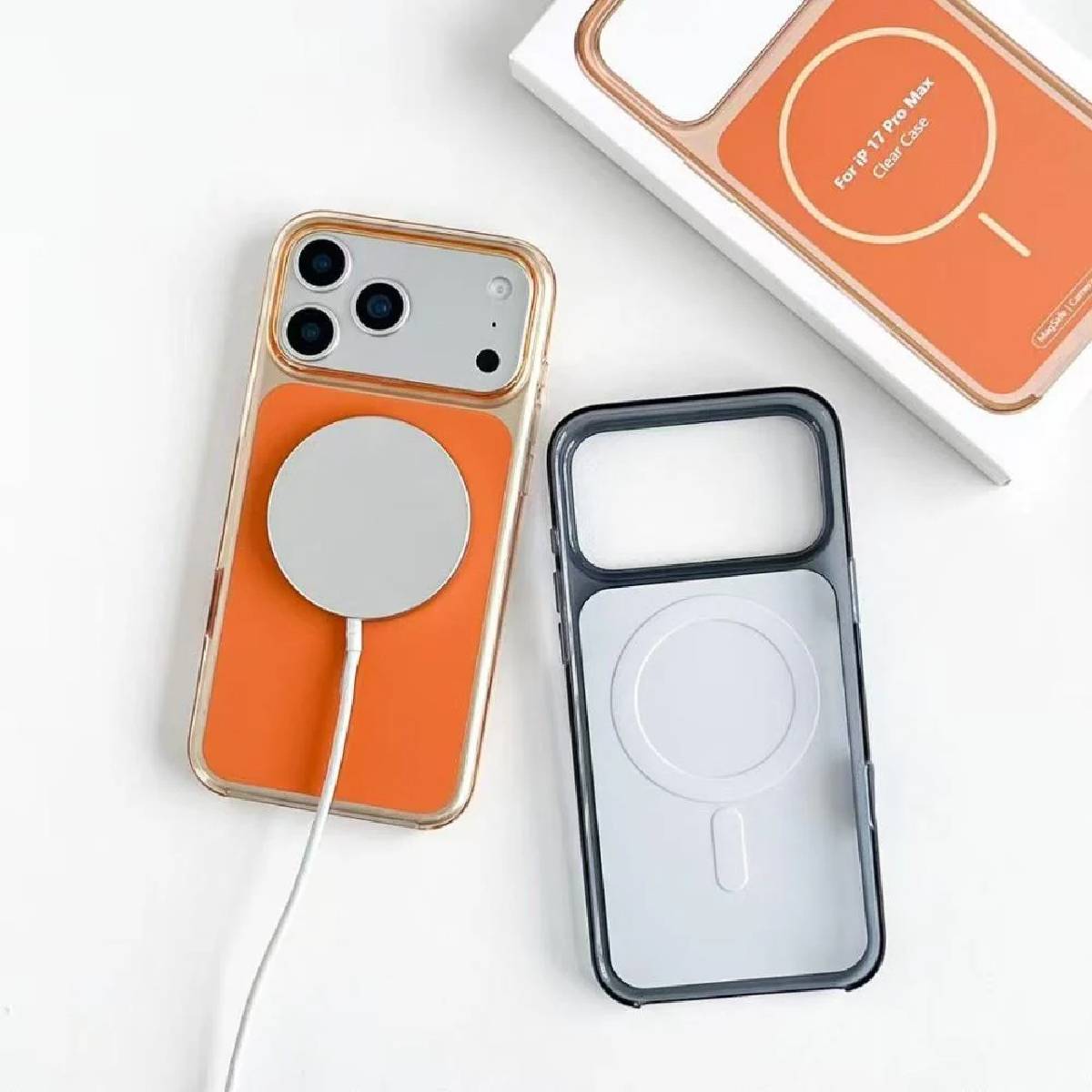 Lanex Premium textured back surface Back Cover foriPhone 17 Pro Max ,Orange