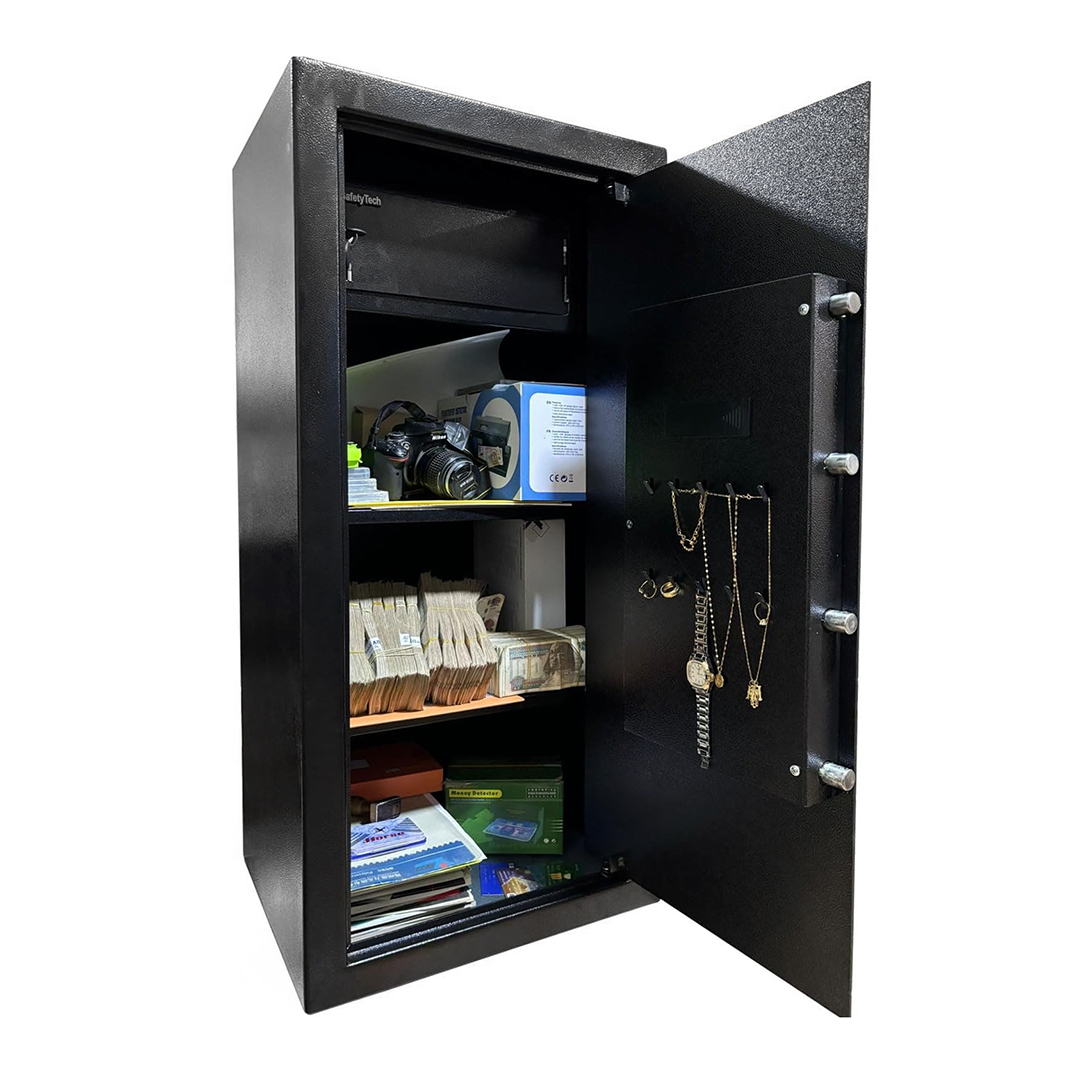 Safety Tech Digital Electronic with Keys Safe Box ,100 Liter ,Black - GN100 BLT