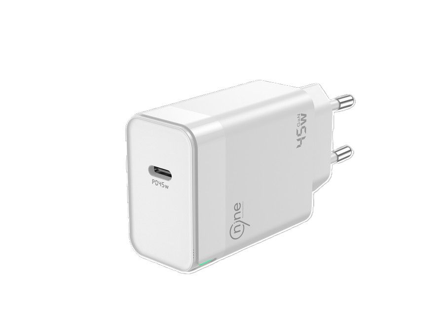 Nine Light Power Wall Charger , 1 Ports Type C , 45 Watt 100 Volt White