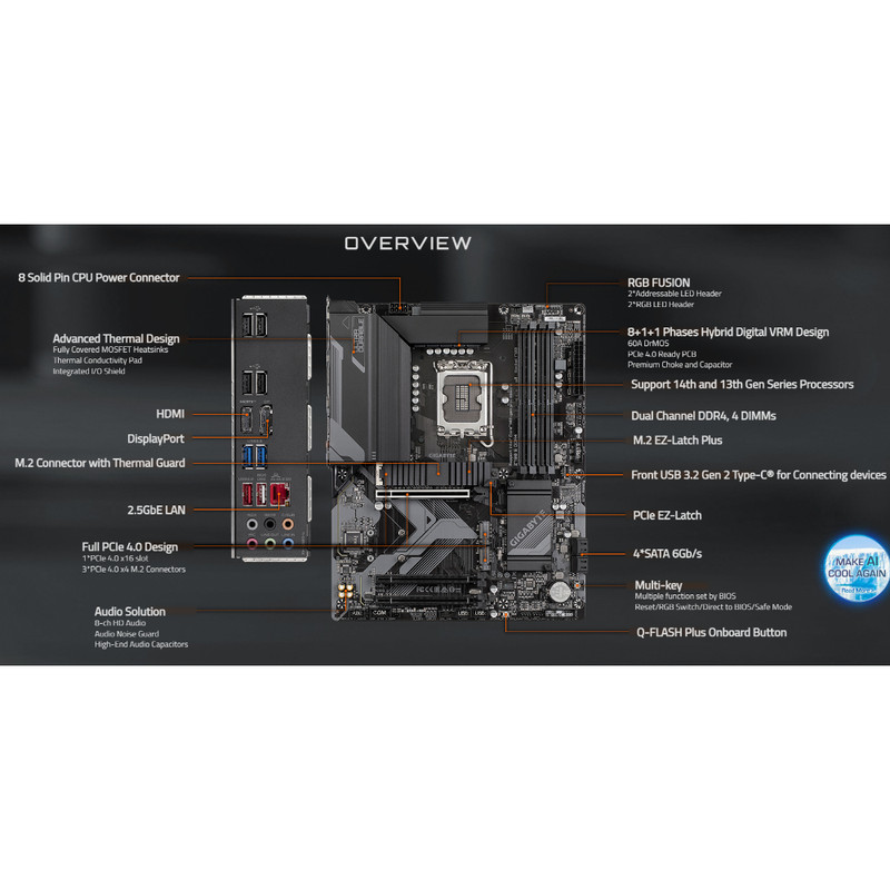 ماذر بورد جيجابايت Z 790 S - اسود
