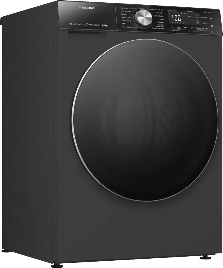 Hisense All-in-One Washer Dryer Combo , 12 kg , Black - WD5S1245BB