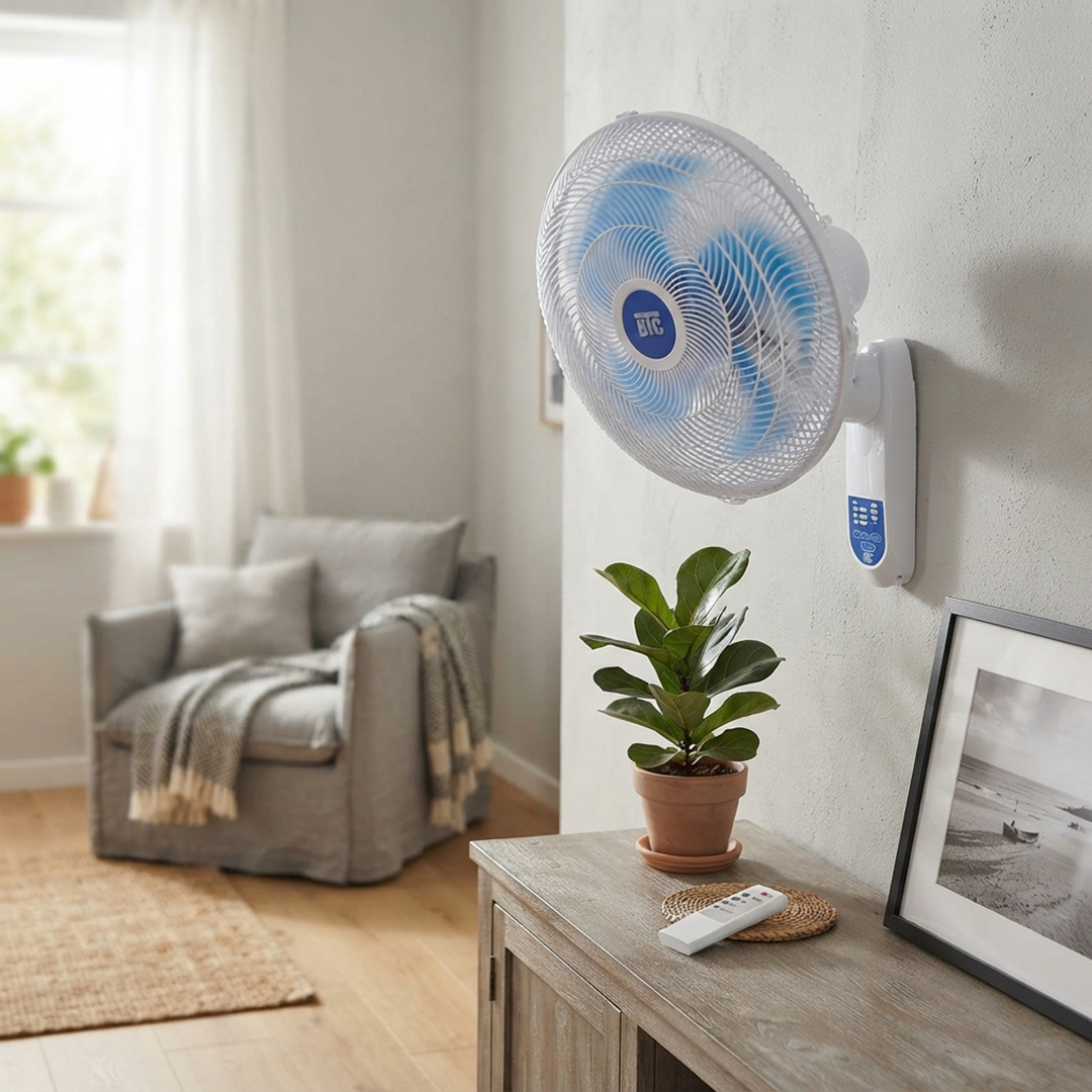 Btc Wall Fan with Remote Control , 18 Inch , White - WF45WVNA18