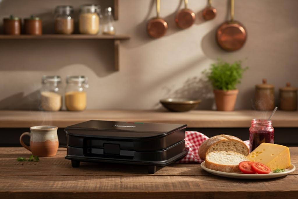 Mediatech Sandwich Maker 700 Watt Black - MT-SM209