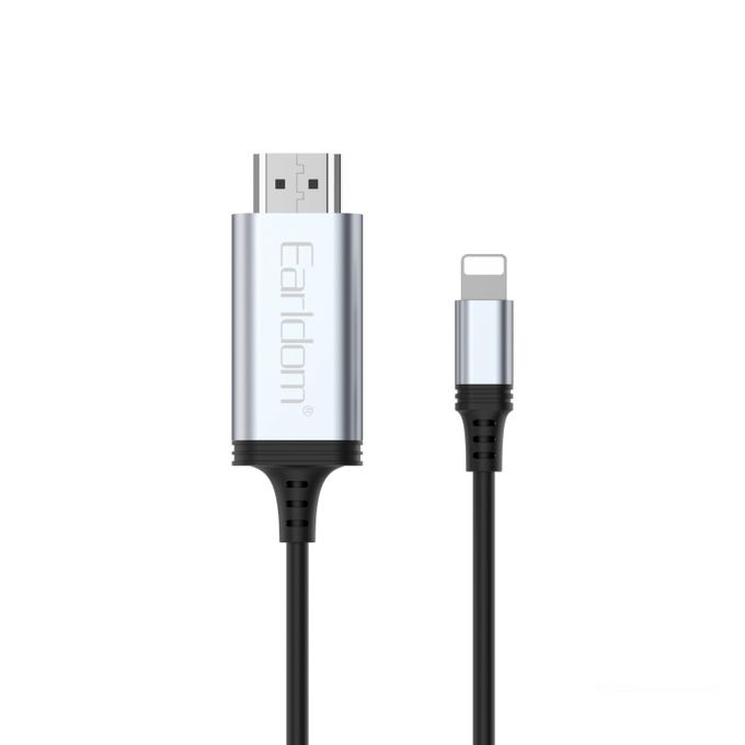 كابل HDMI إلي لايتنينج ايرلدوم ،اسود وفضي - W35