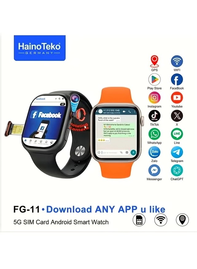 ساعة سمارت هاينو تيكو FG-11 ، مقاس 2.02 بوصة ، اسود