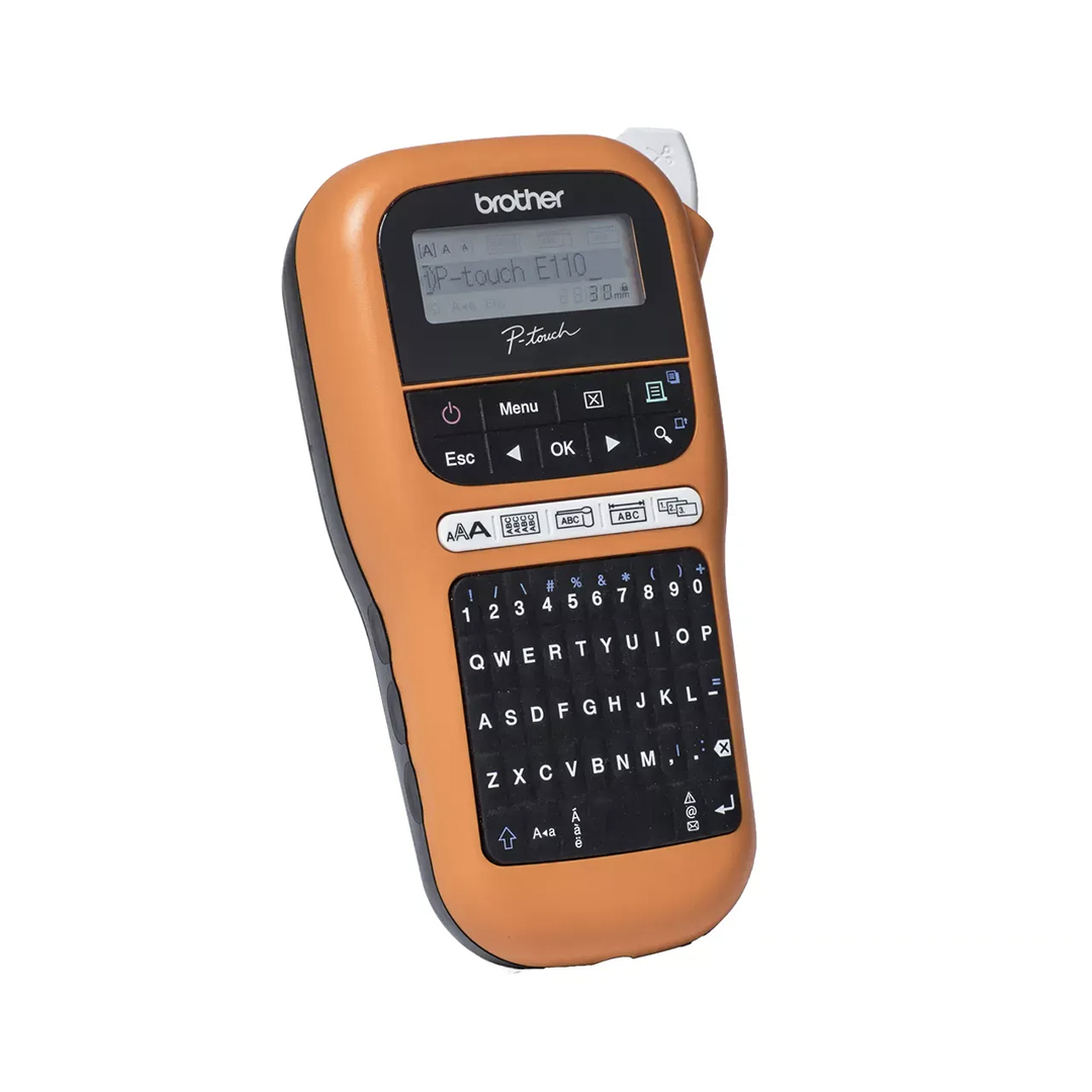 طابعة ملصقات براذر ، برتقالي - PT-E110VP