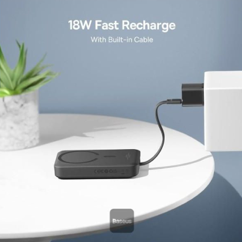 Baseus Wired and wireless Power Bank , 10000 mAh 1 Ports , Black , P1002210B113-00