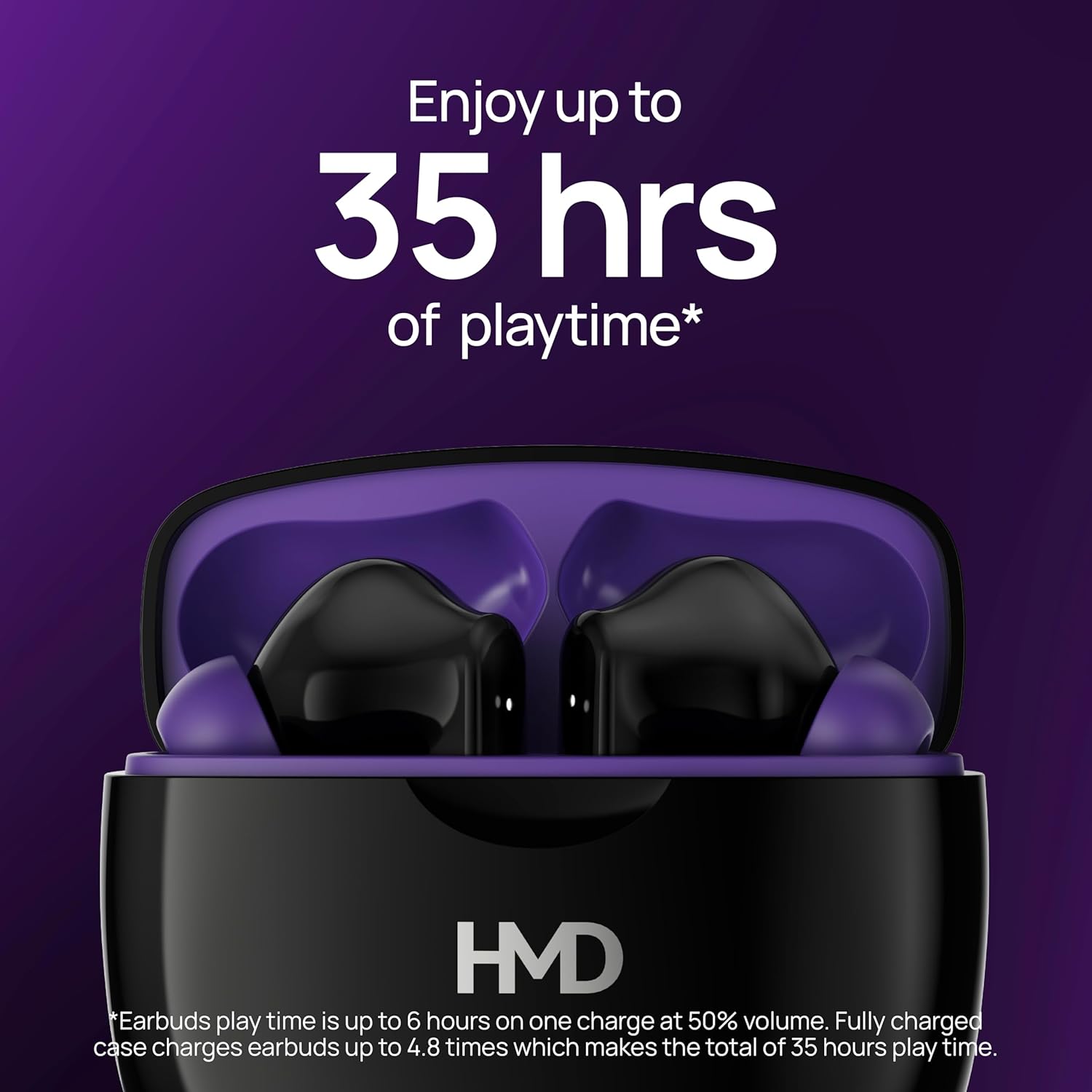 HMD DUB P70 Earbuds , with Environmental Noise Cancellation , Black