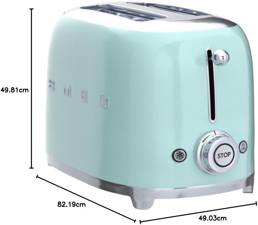 Smeg Toaster , 2 Slices 980 Watt Pastel Green - TSF01