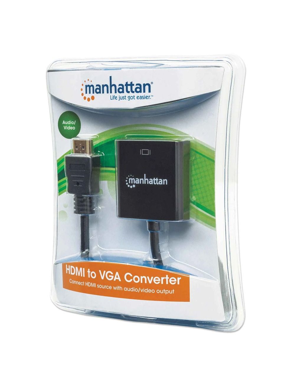 Manhattan HDMI to VGA Converter with AUX Cable ,Black - 151450