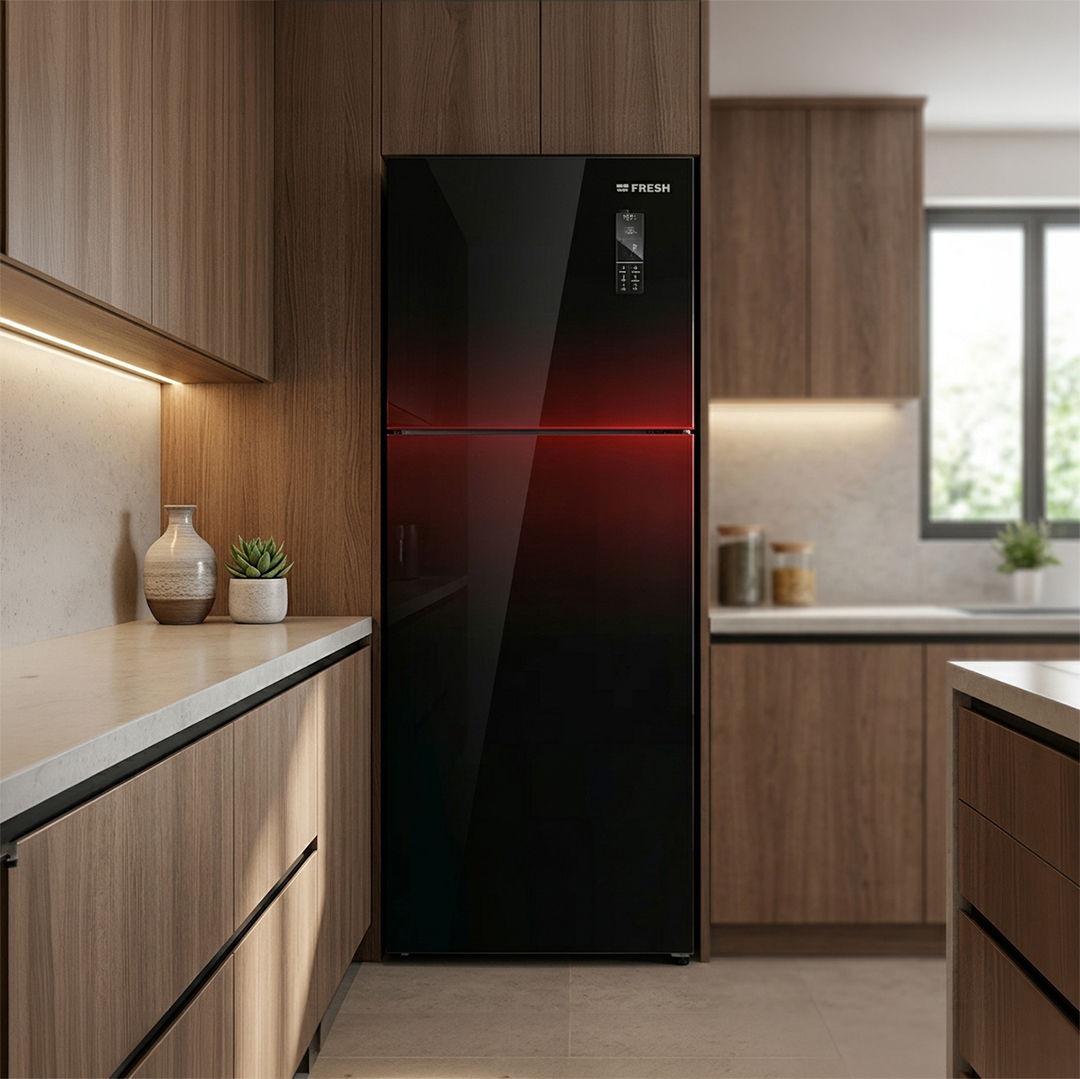 Fresh NoFrost Top Freezer Refrigerator , 397 Liter , Black Red - MR470YGDR