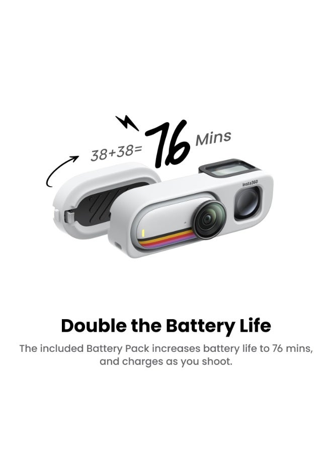 Insta360 GO 3S Retro Action Camera Bundle , 12 megapixels , Canvas White - G03S120