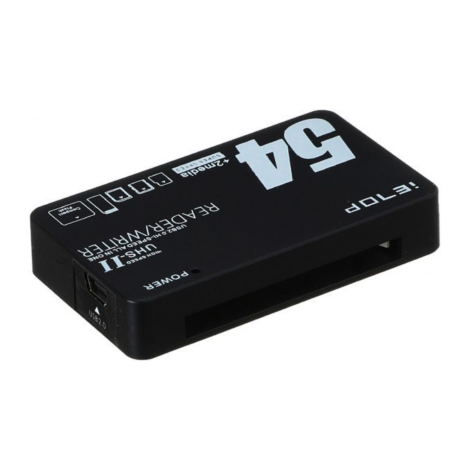 Ietop KX2309 Card Reader Hub for Mobiles, laptops, and cameras , Black