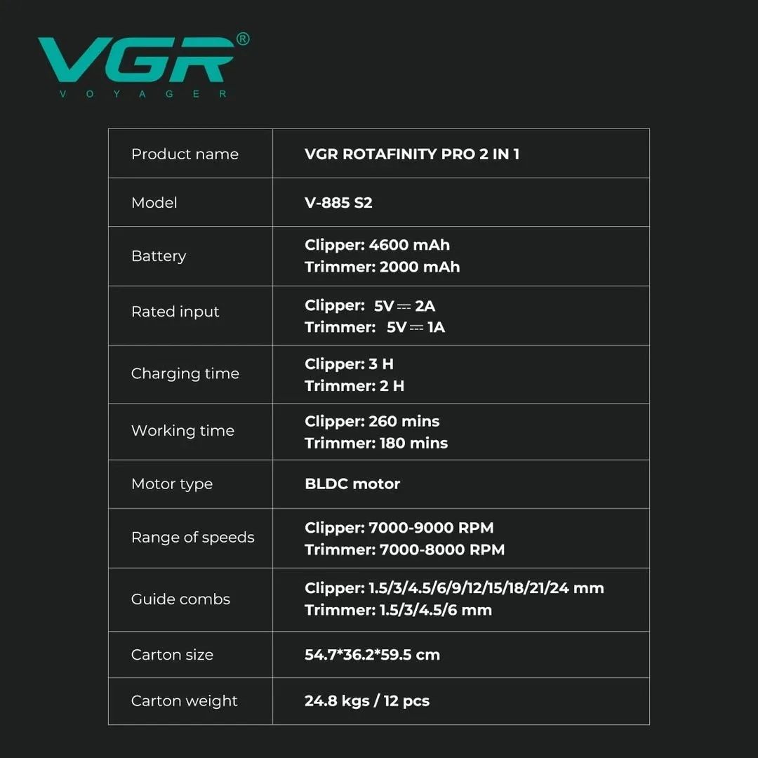 طقم قص الشعر في جي ار ، اسود واصفر - V-885 S2