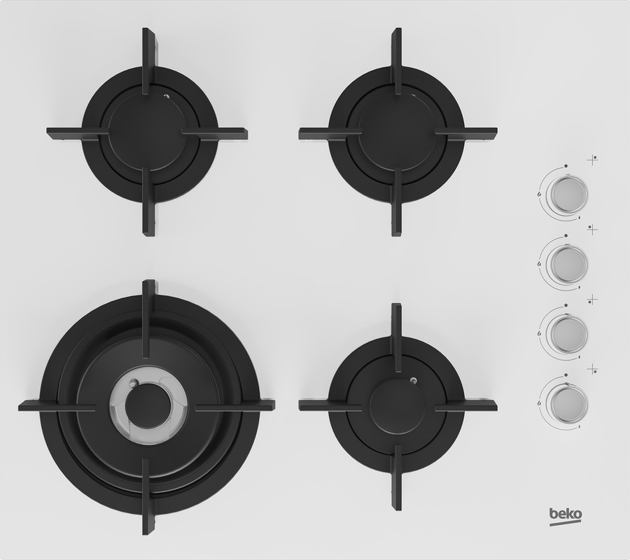 Beko Gas Built in Hob ,60 Centimeter 4 Burners ,White - HILW 64122 SWE
