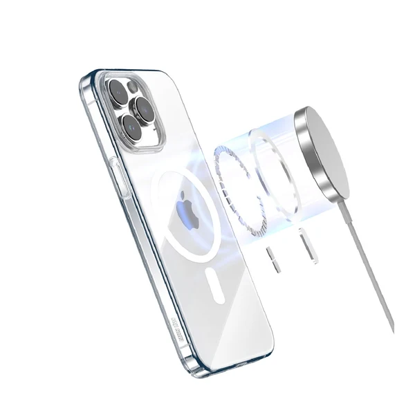 Green Lion MagSafe Delgado Back Cover foriPhone 15 Pro Max ,Silver - GNMGDPC15PMCL