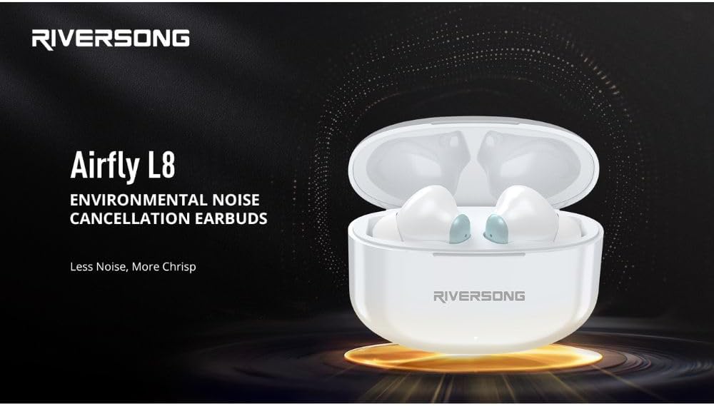 Riversong Airfly L8 Earbuds , Noise Cancellation , White - EA226