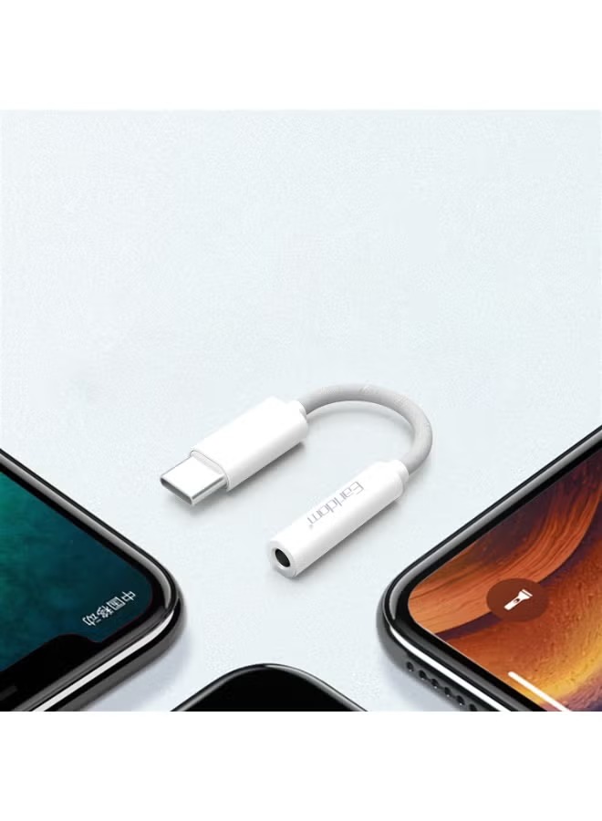 محول صوت USB-C إلى 3.5 ملم ايرلدوم ، ابيض - OT-69