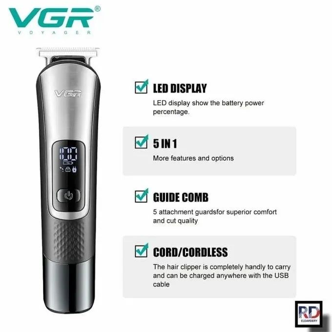 ماكينة حلاقة كهرباء بدون سلك في جي ار ، فضى واسود - V-111