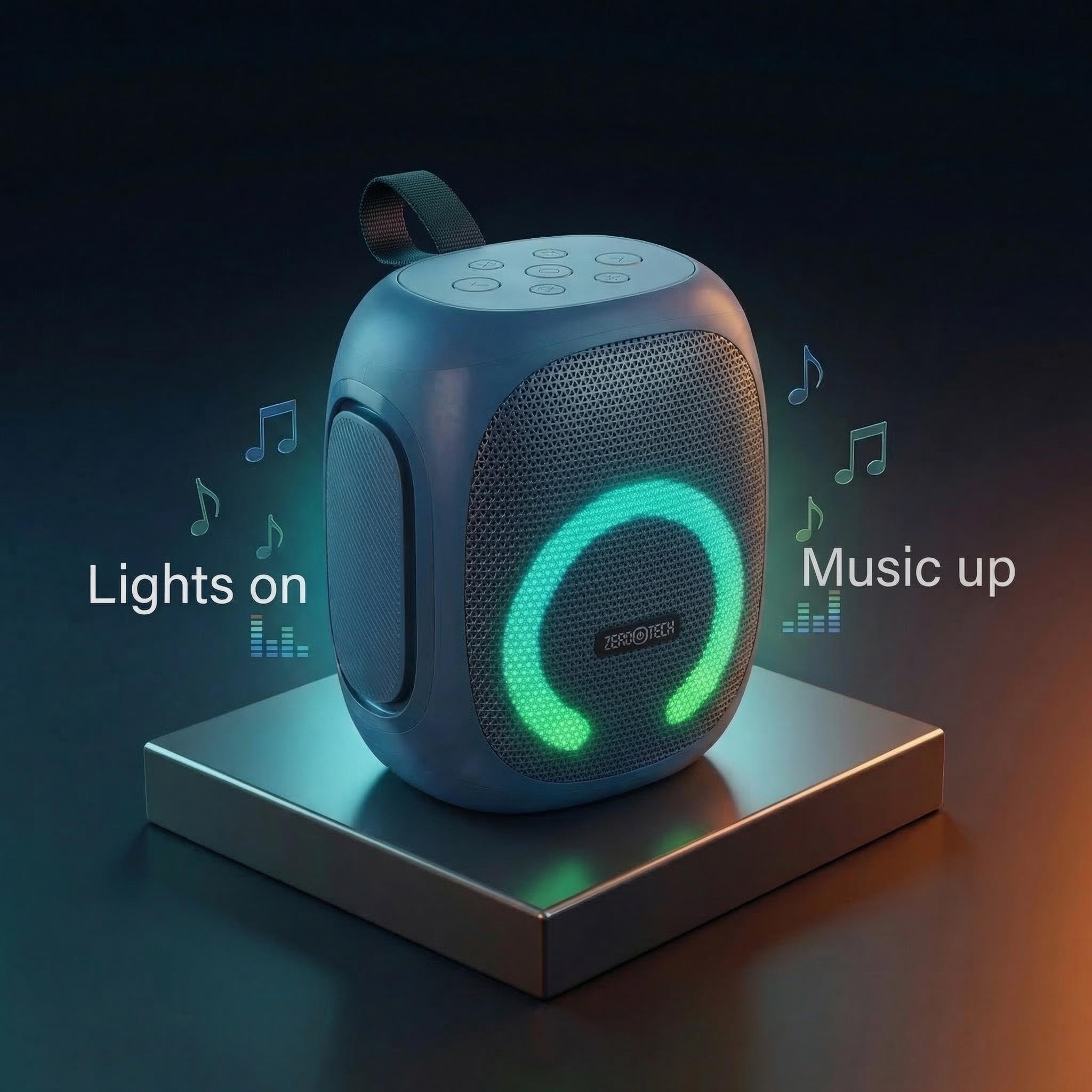 ZeroTech Portable Bluetooth Speaker , Gray - ZPCS-P35GY