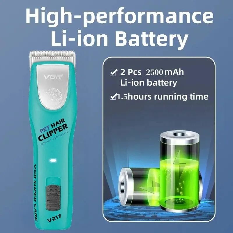 VGR Rechargeable Pet Hair Clipper , Turquoise - V-217