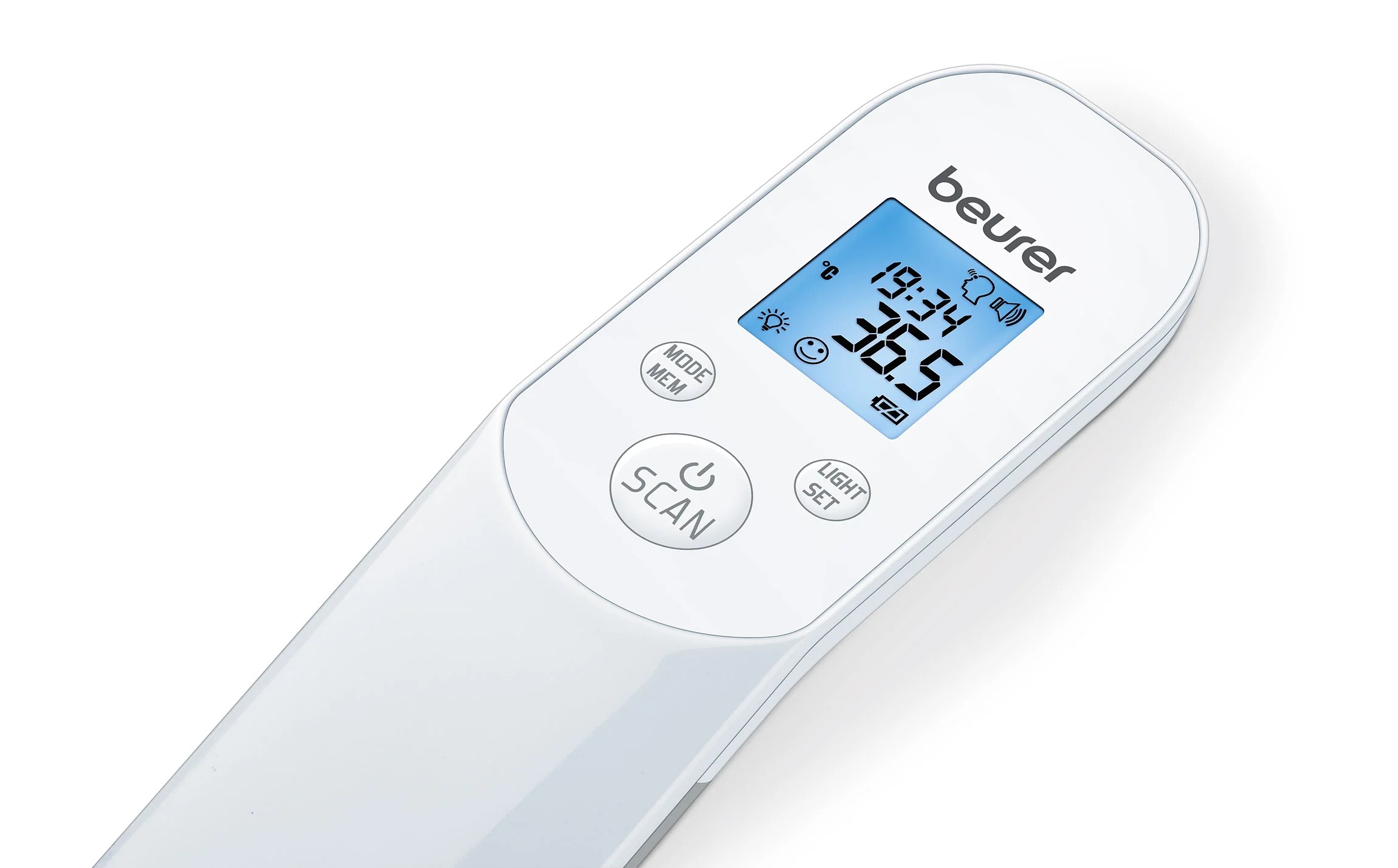 Beurer Non-Contact Infrared Thermometer , White Grey - FT 85