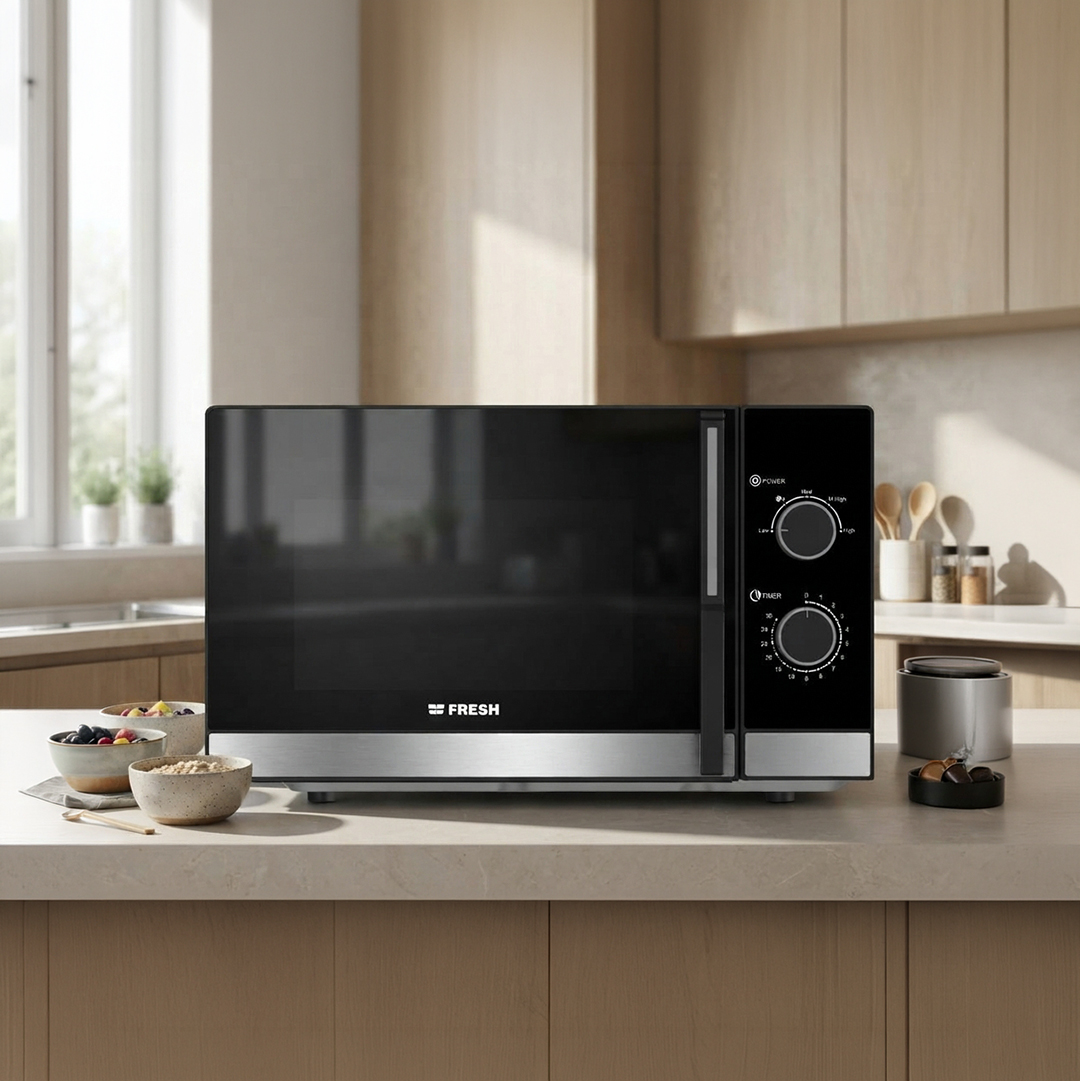ميكرويف فرن بدون شواية فريش ، سعة 25 لتر ، 850 وات ، اسود وفضي - FMW-25MC-BW