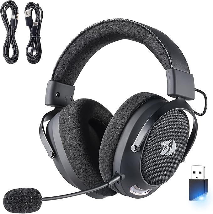 Redragon H858 Wired and Wireless Gaming Headset with Microphone , Grey