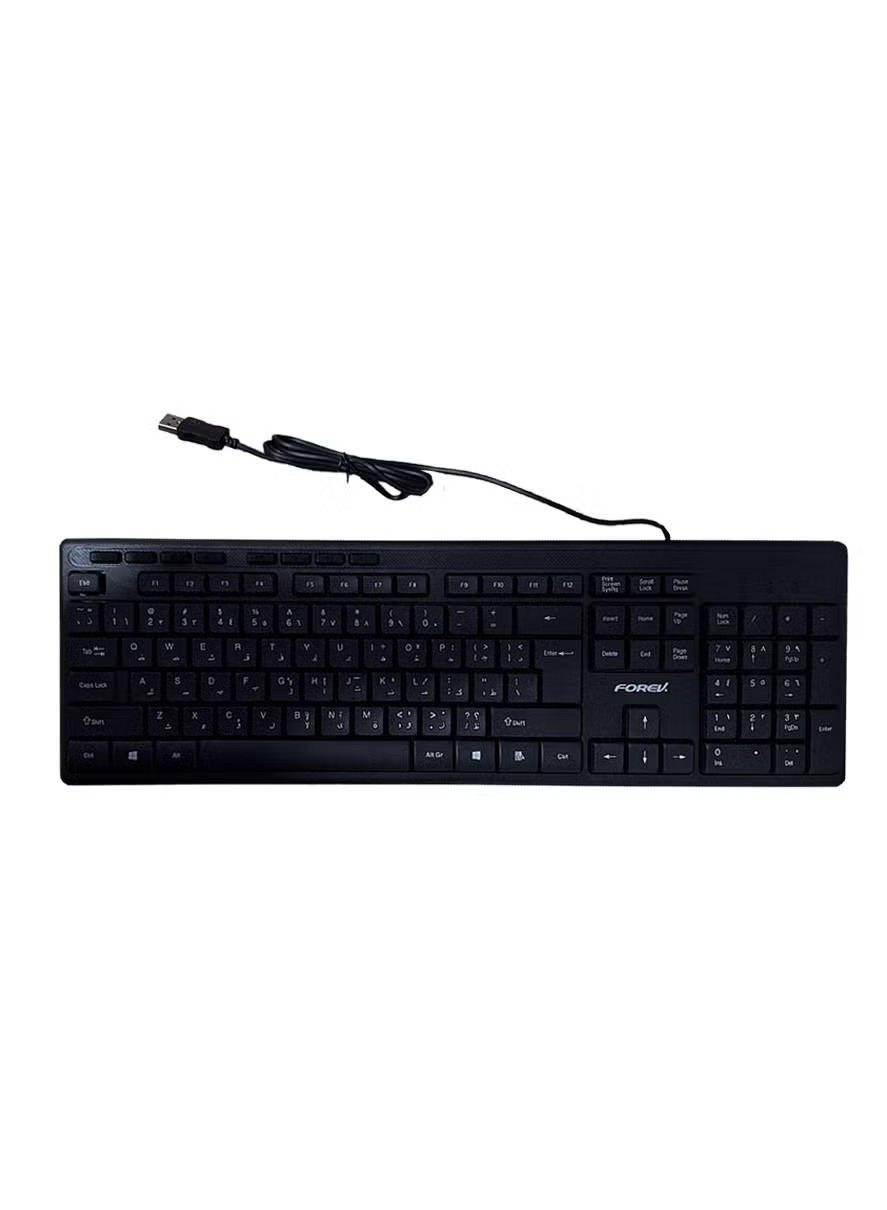 Forev Business Wired Keyboard , Black - FV-236