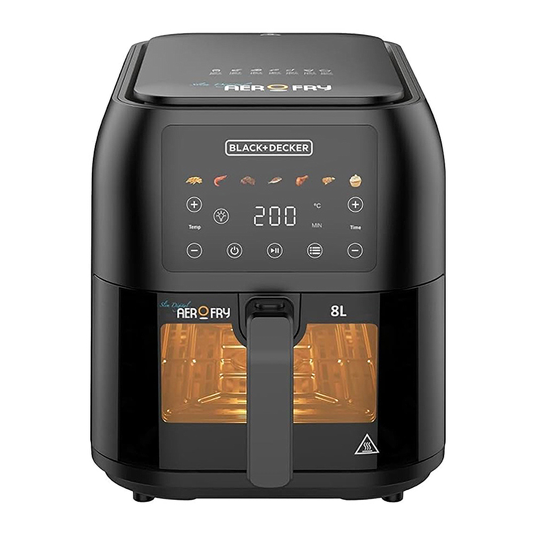 Black + Decker Digital Air Fryer , 8 Liter , 1700 Watt Black - SAF80W-B5
