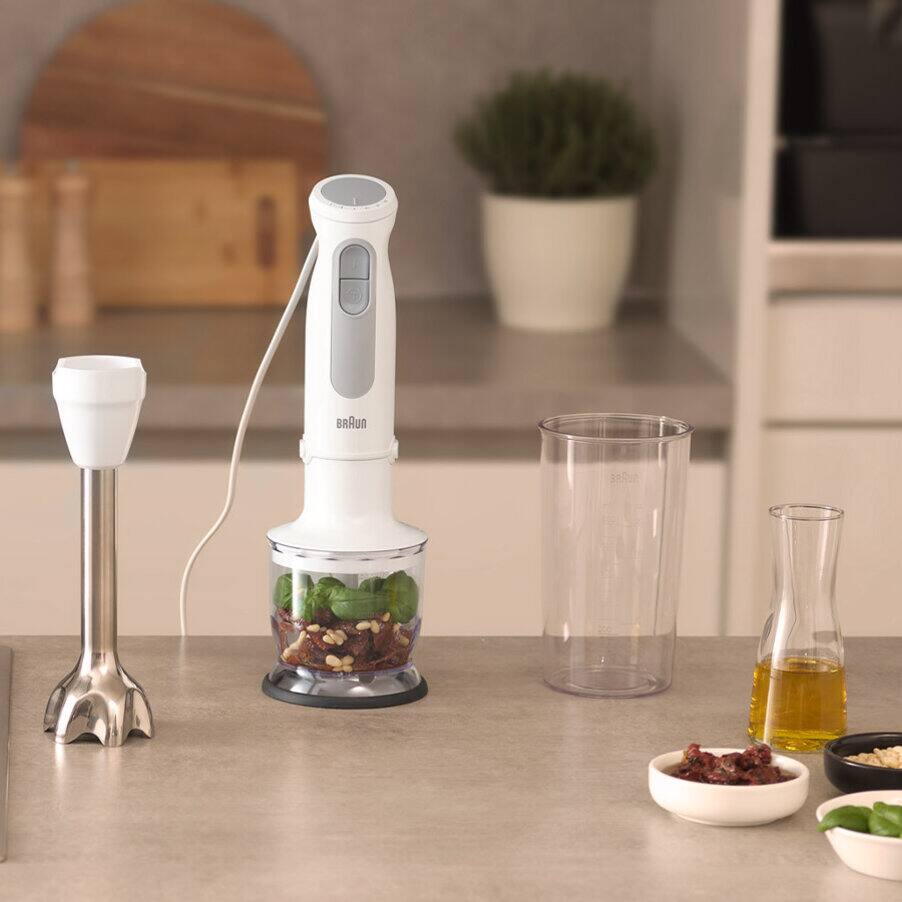 Braun MultiQuick 5 Hand Blender with Attachments 1000 Watt White - MQ 50201 M