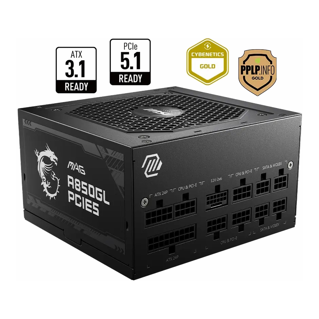 مزود طاقة ام اس اي ماج A850GL PCIE5 ، 240 فولت ، اسود