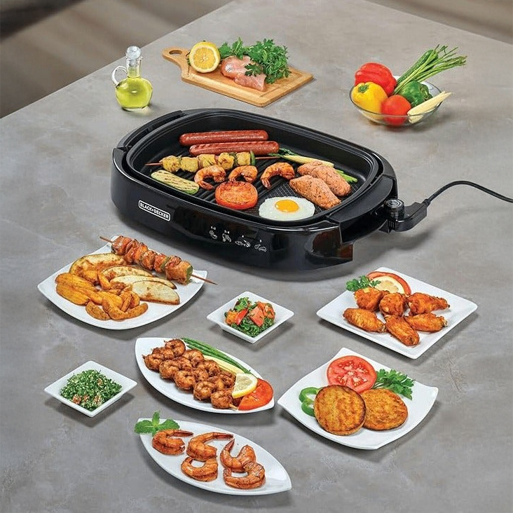 شواية كهرباء بلاك اند ديكر ، اسود - GH1500-B5
