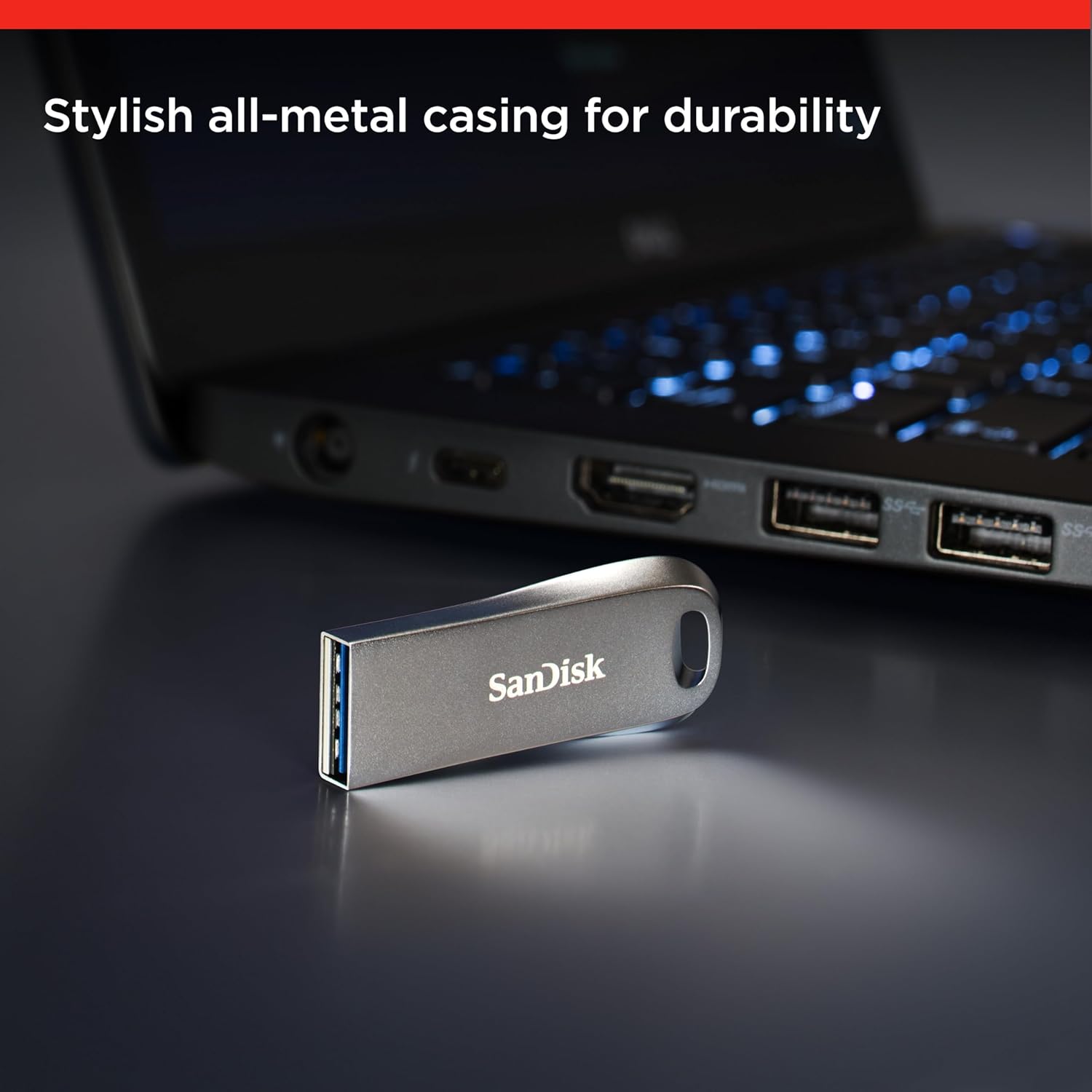 فلاش درايف USB 3.2 سانديسك الترا لوكس ، 128 جيجا بايت فضي - SDCZ74-128G-G46