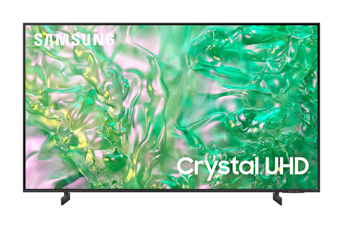 شاشة تلفزيون سامسونج سمارت  بدقة 4K UHD، وتقنية LED بريسيفر داخلي - DU8000 مع حامل حائط للتلفزيونات من اي تي اي مقاس (26:55) بوصة، اسود- TX40 (شامل خدمة التركيب), 50 بوصة
