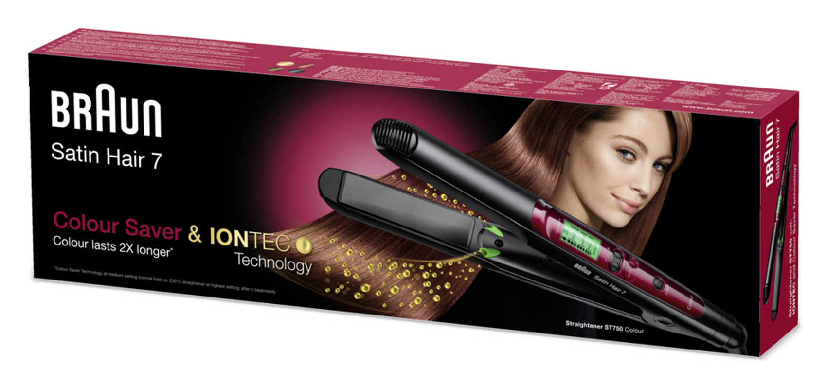 Braun Satin Hair 7 Hair Straightener , Black Red - ST750
