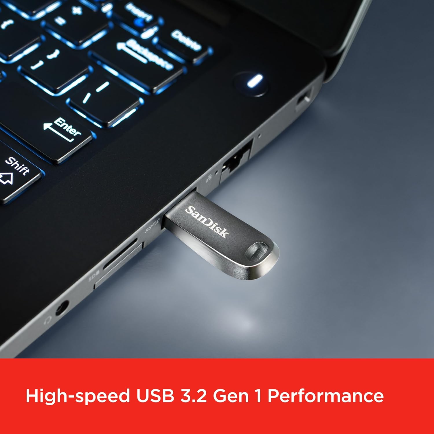 فلاش درايف USB 3.2 سانديسك الترا لوكس ، 128 جيجا بايت فضي - SDCZ74-128G-G46