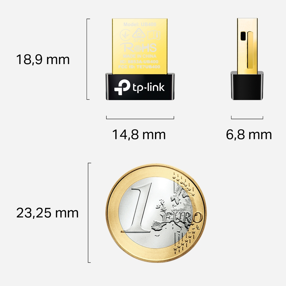 محول USB نانو تي بي لينك ، اسود - UB400