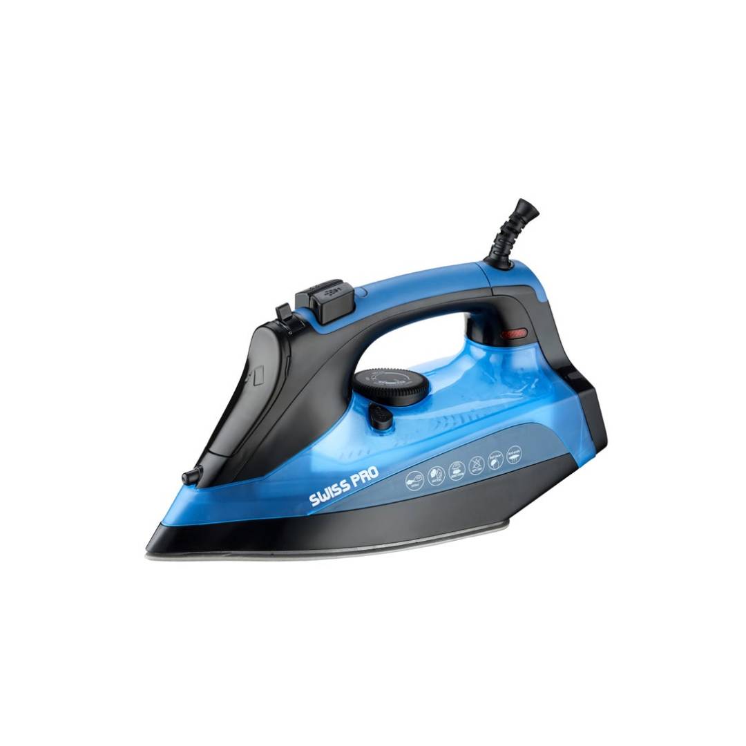Swiss Pro Steam Iron , 2800 Watt , Black Blue - SPE-SI2800BB