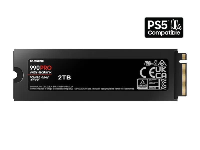 Samsung 990 PRO w/ Heatsink Internal SSD , 2 Terabyte M.2 2280 - MZ-V9P2T0CW