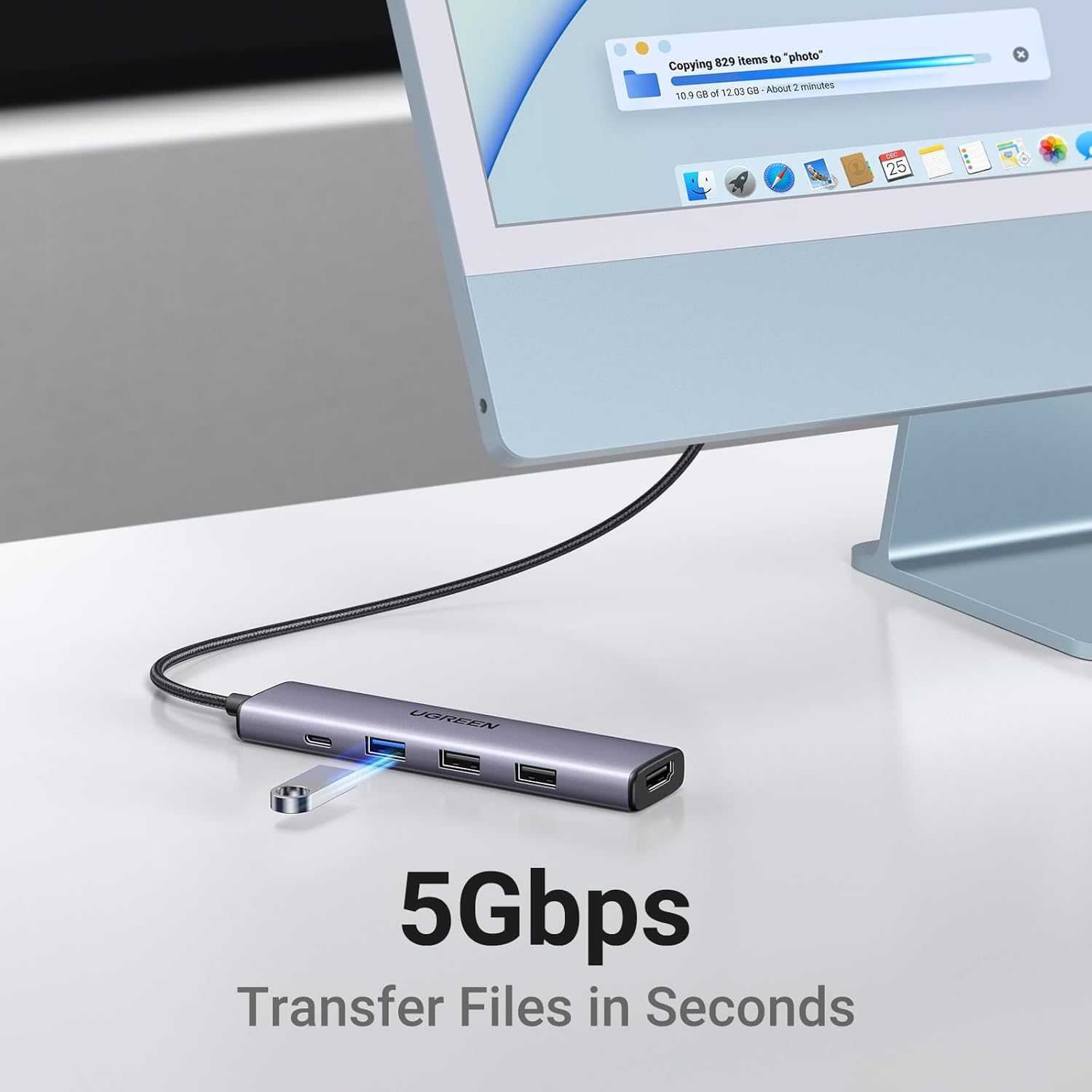 موزع USB متعدد المنافذ يوجرين ريفودوك