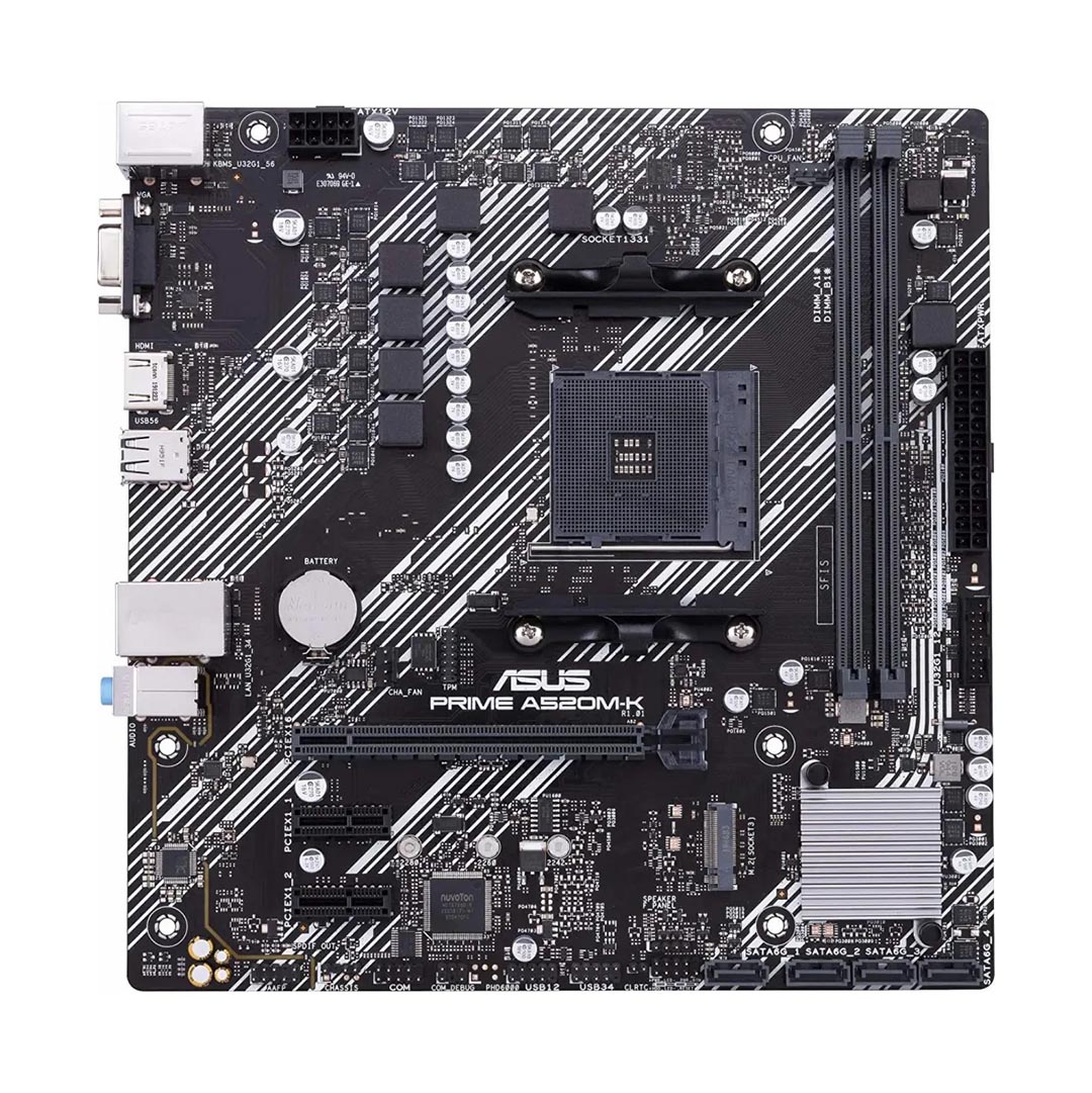 ماذر بورد اسوس برايم A520M-K ، AMD ، mATX - اسود