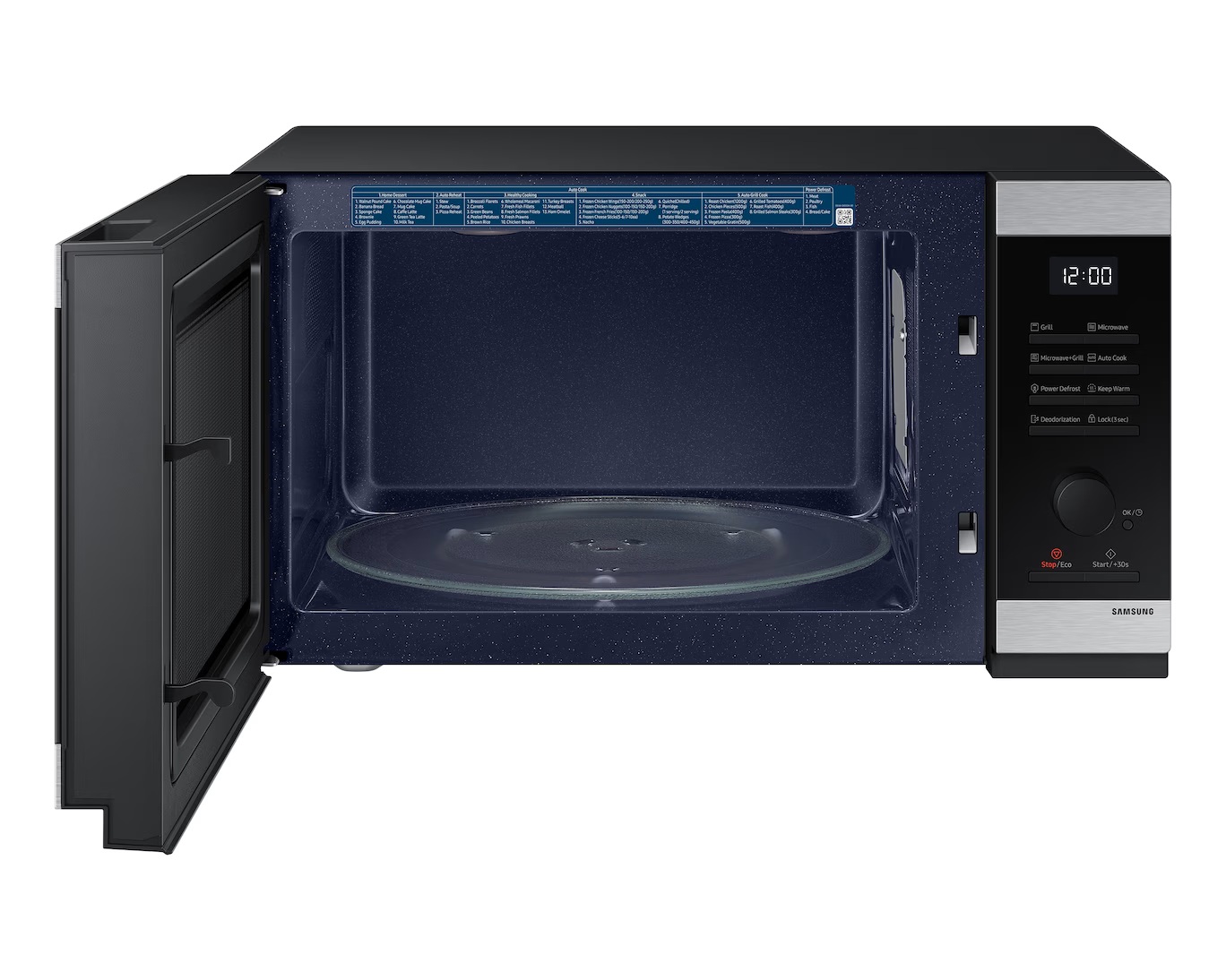 Samsung Microwave with Grill , 40 Liter 1500 Watt , Black Silver - MG40DG5524ATGY