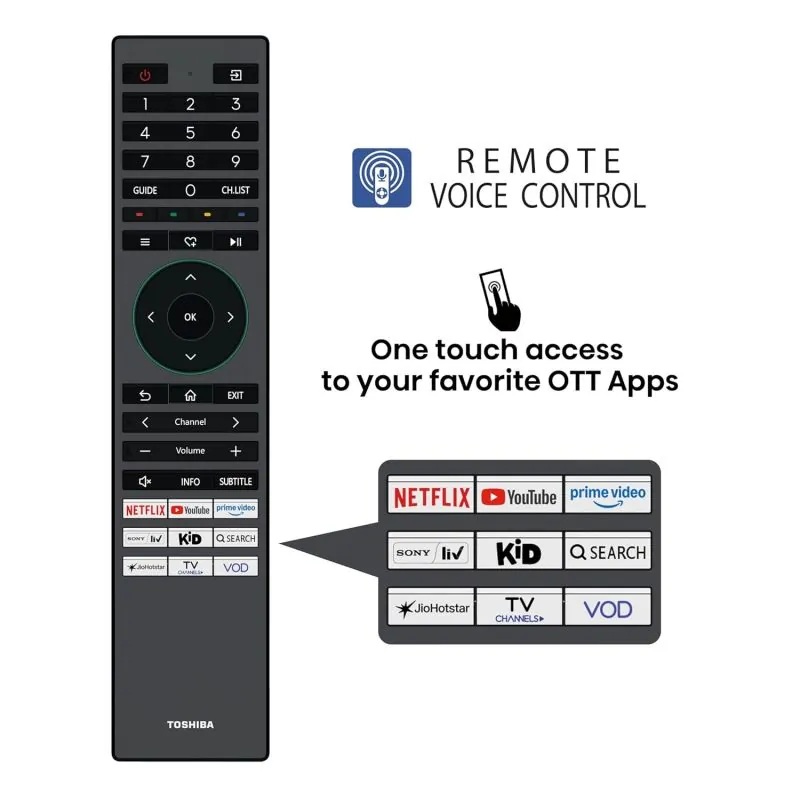 Toshiba 55 Inch Smart TV , 4K UHD QLED Built-In Receiver