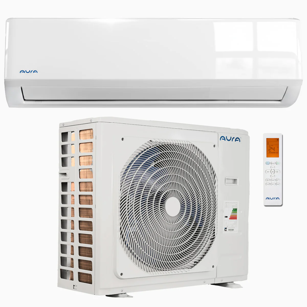 تكييف سبليت اورا ، قدرة 4 حصان ،بارد وسخن ،ابيض - AGE-30HP