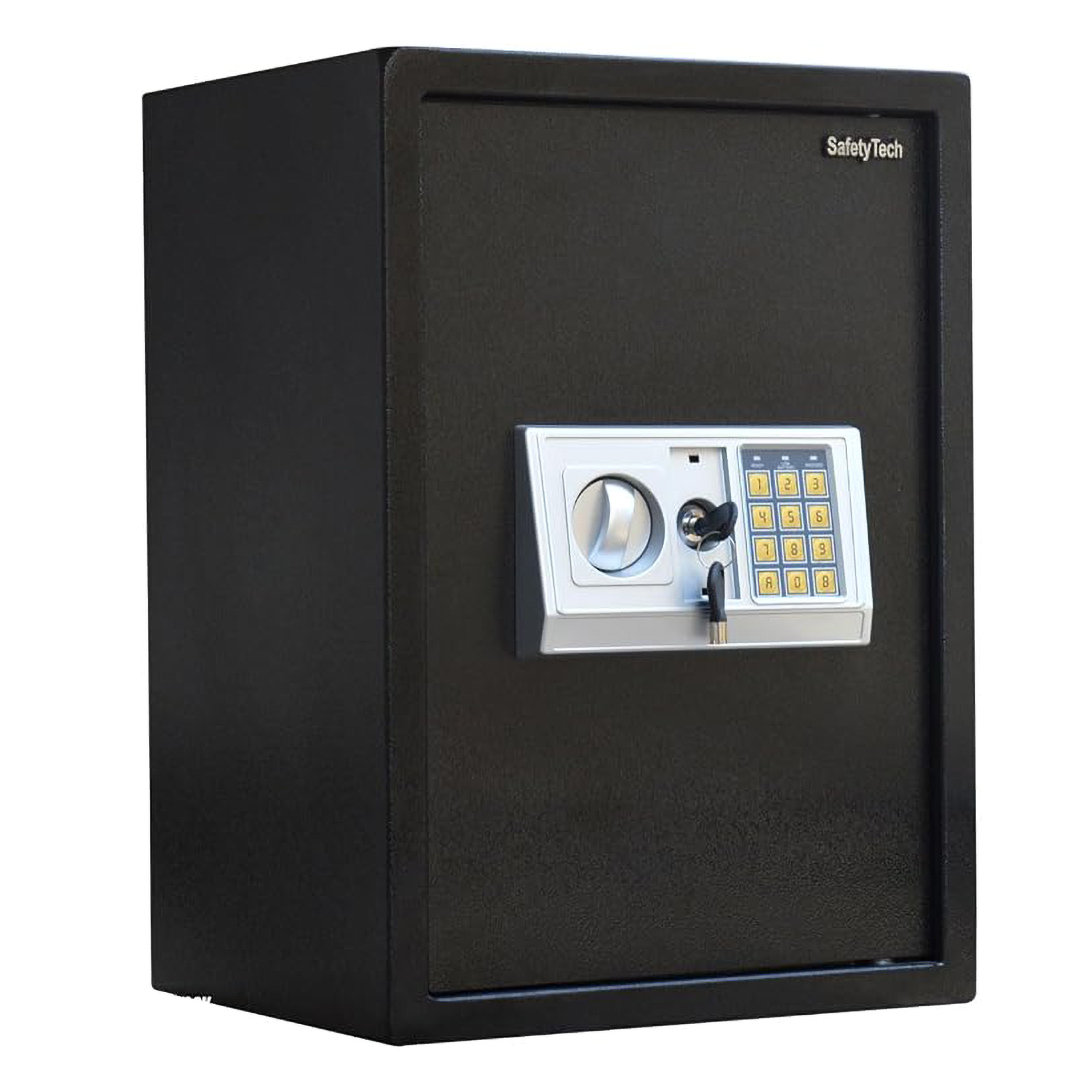 Safety Tech Digital Electronic with Key Lock Safe Box ,50 Liter ,Black Silver - GN50 EIA3