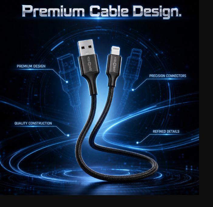 كابل شحن USB 2 to Lightning زيروتك ، طول 1 متر ، اسود - ZPCC-AL121A