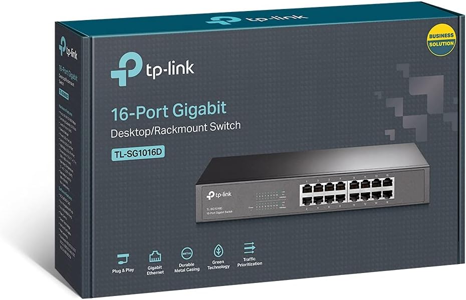 Tp-Link Gigabit Switch , 16 Ports , Black - TL-SG1016D