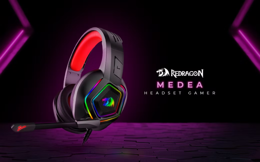 Redragon MEDEA Gaming Headphones , Black - H280