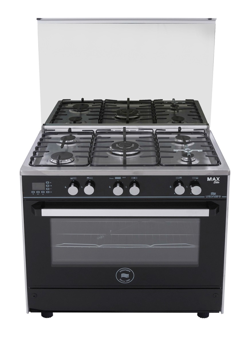 Unionaire Max Elite Gas Cooker , 5 Burners , Black - C69SSGC447TFS2WMEAL